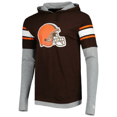 Cleveland Browns New Era Long Sleeve Hoodie T-Shirt - Brown - NFL