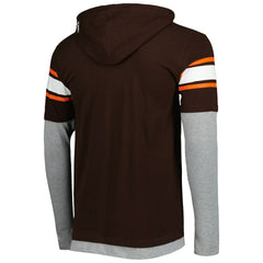 Cleveland Browns New Era Long Sleeve Hoodie T-Shirt - Brown - NFL