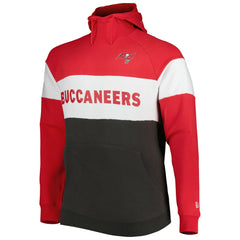 Tampa Bay Buccaneers New Era Big & Tall Current Colorblock Raglan Fleece Pullover Hoodie - Heather Charcoal/Black - NFL