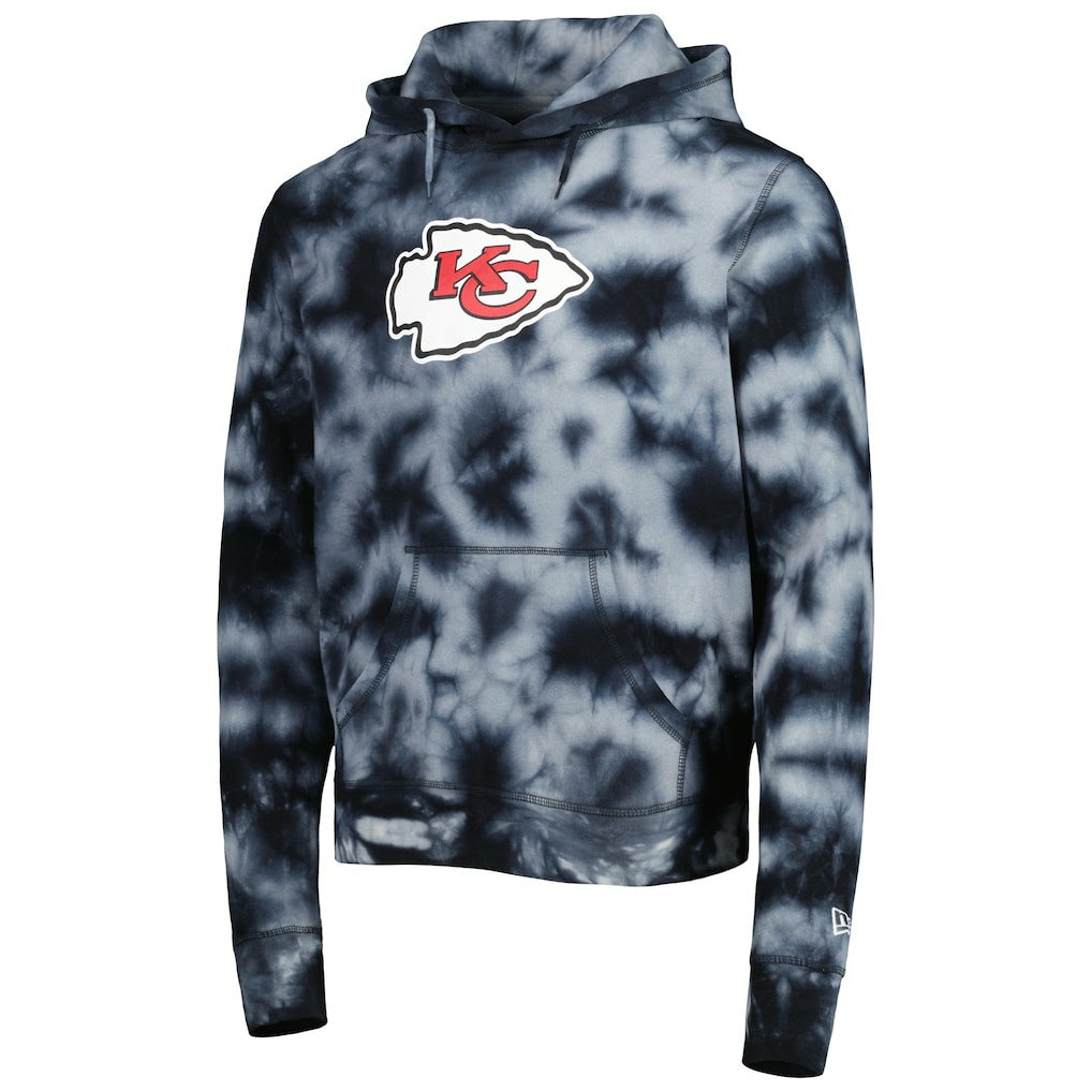Kansas City Chiefs New Era Team Tie-Dye Pullover Hoodie - Black - NFL