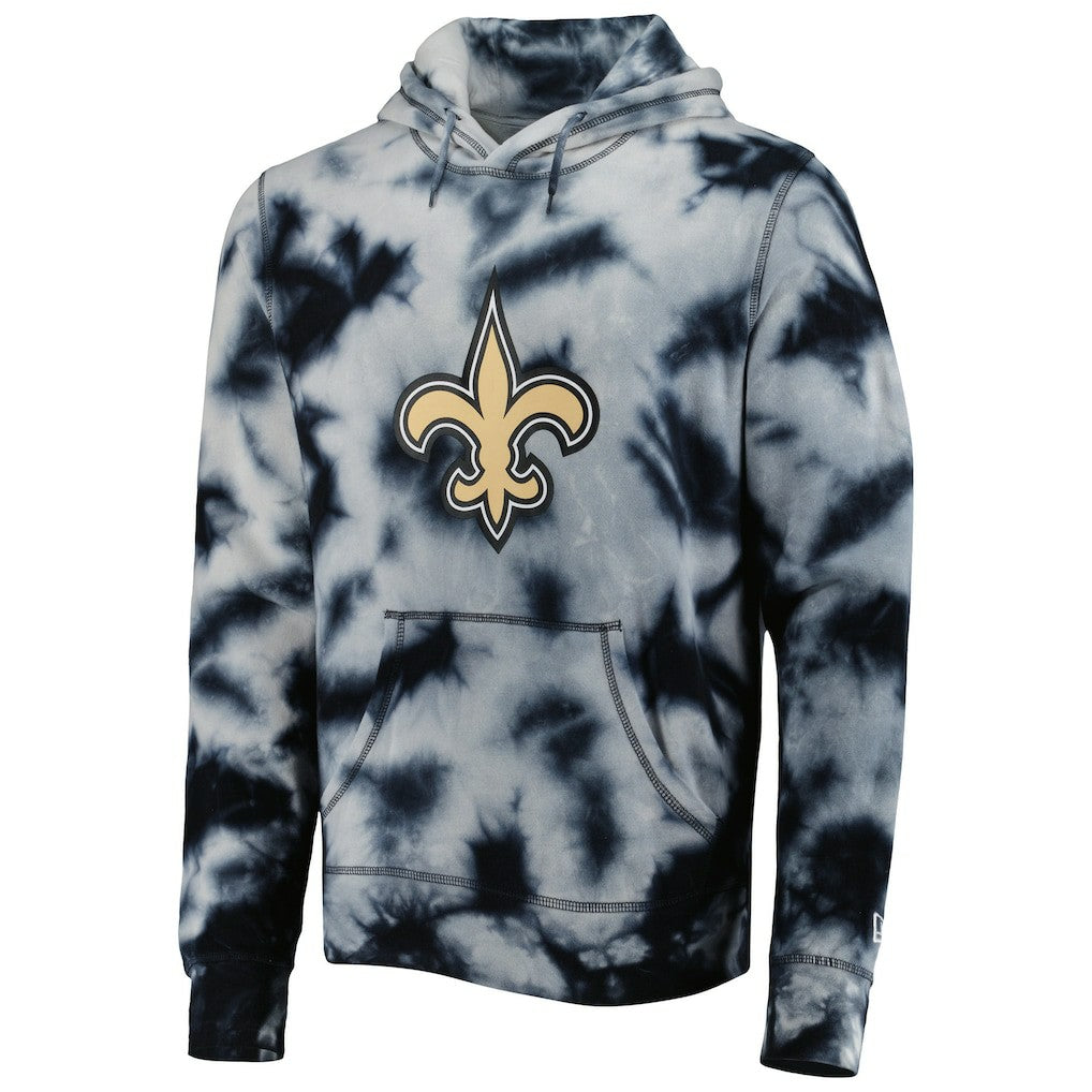 New Orleans Saints New Era Team Tie-Dye Pullover Hoodie - Black - NFL