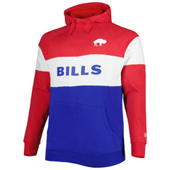 Buffalo Bills New Era Big & Tall Throwback Colorblock Fleece Raglan Pullover Hoodie - Red/Royal - NFL