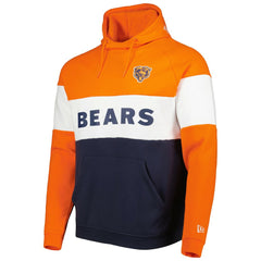 Chicago Bears New Era Colorblock Throwback Pullover Hoodie - Navy/Orange - NFL