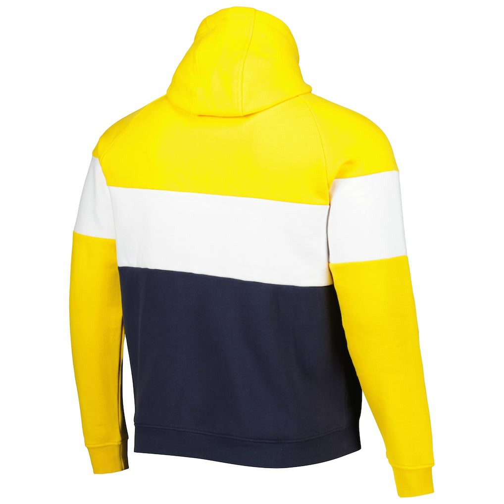 Los Angeles Rams New Era Colorblock Throwback Pullover Hoodie - Navy/Gold - NFL