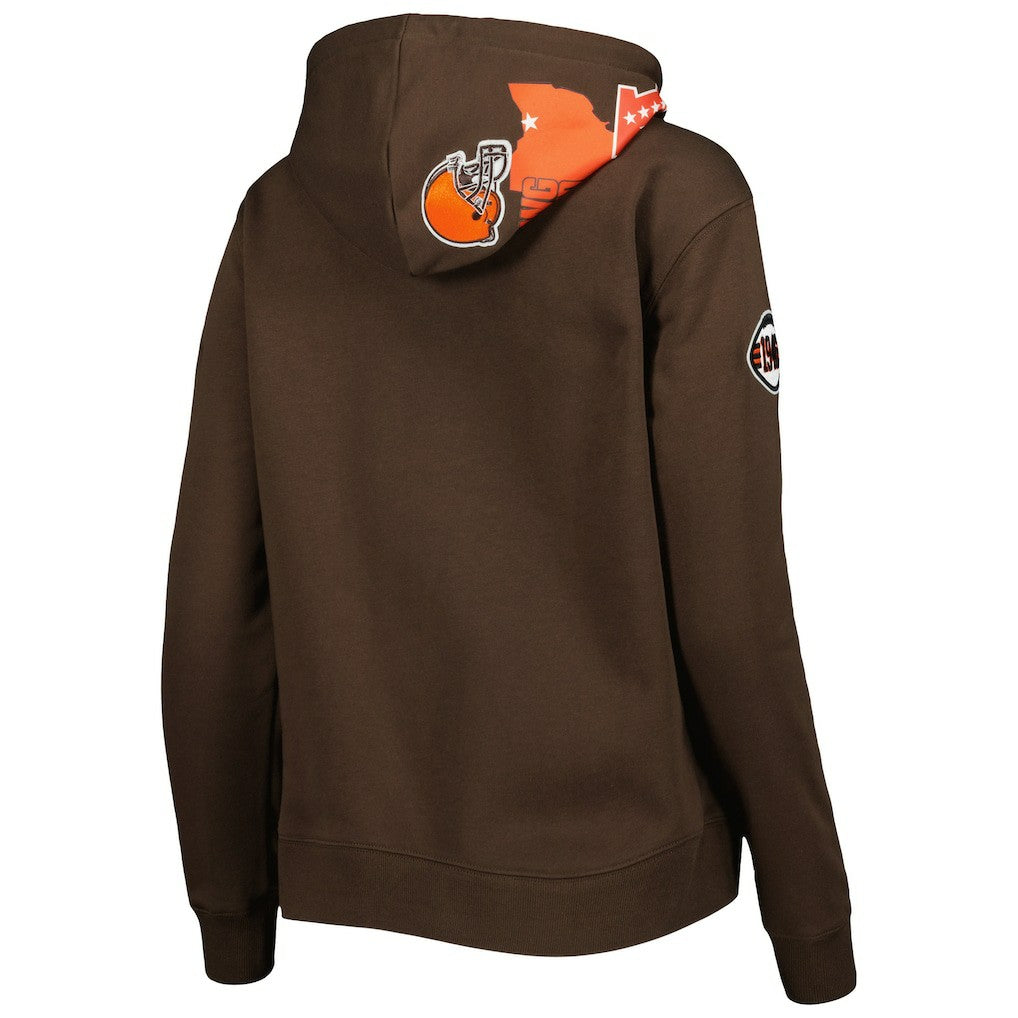 Cleveland Browns Pro Standard Women's Local Patch Pullover Hoodie - Brown - NFL