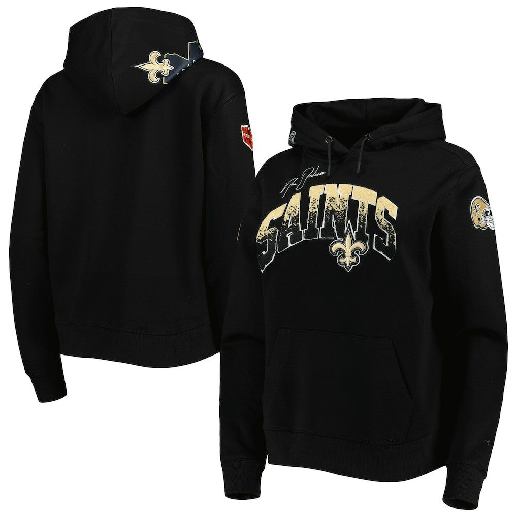 New Orleans Saints Pro Standard Women's Local Patch Pullover Hoodie - Black - NFL