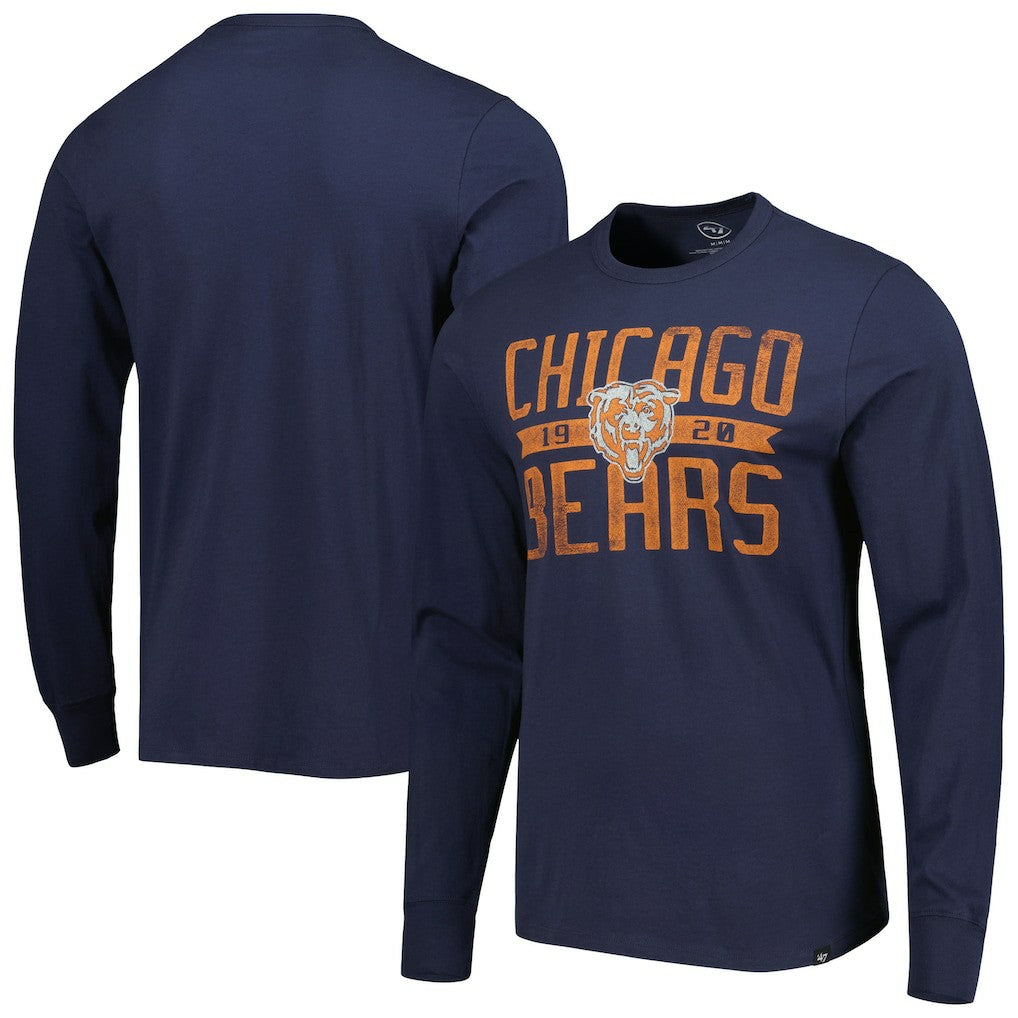 Chicago Bears '47 Brand Wide Out Franklin Long Sleeve T-Shirt - Navy - 47 brand