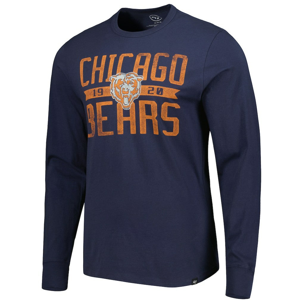 Chicago Bears '47 Brand Wide Out Franklin Long Sleeve T-Shirt - Navy - 47 brand