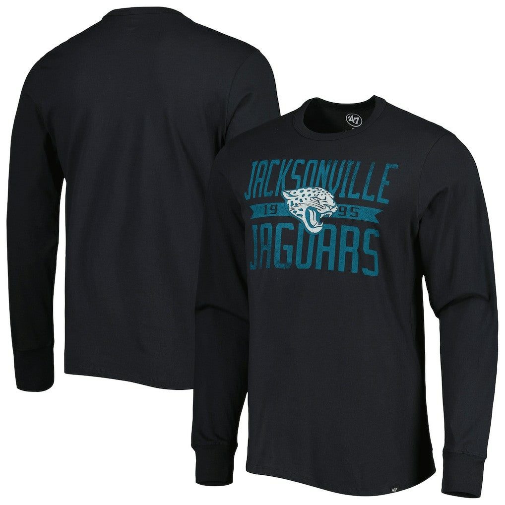 Jacksonville Jaguars '47 Brand Wide Out Franklin Long Sleeve T-Shirt - Black - 47 brand