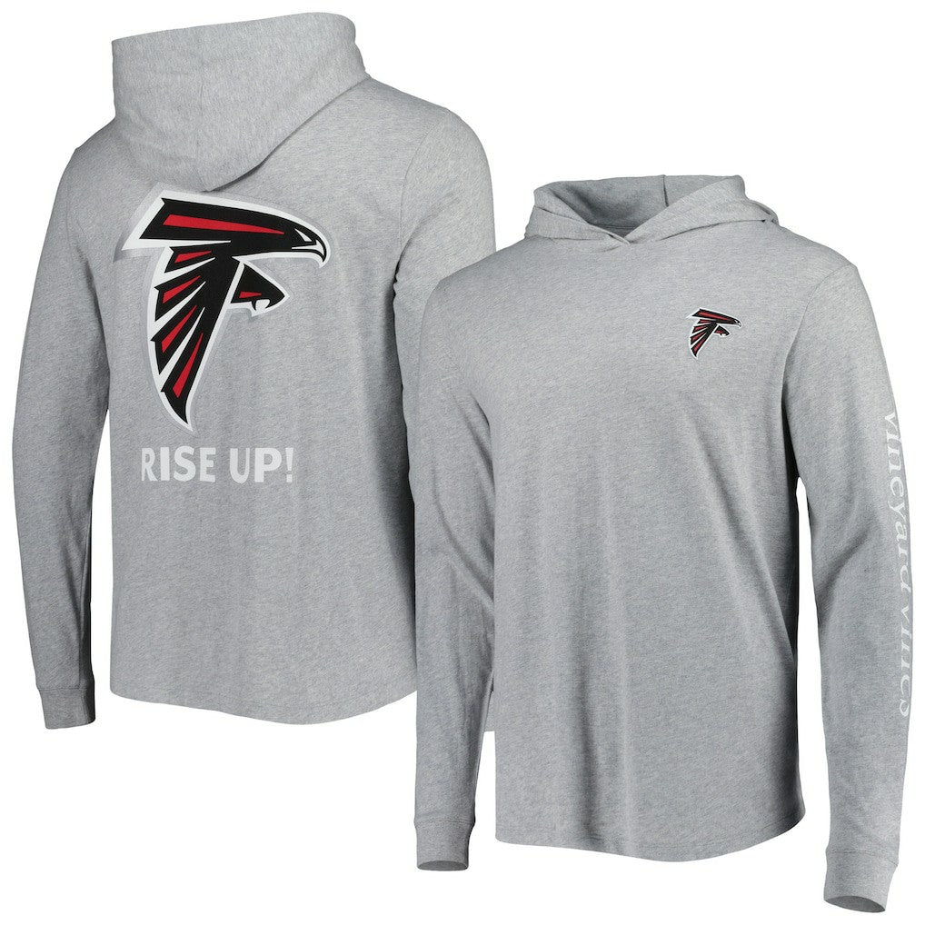 Atlanta Falcons Vineyard Vines Local Long Sleeve Hoodie T-Shirt - Heathered Gray - NFL