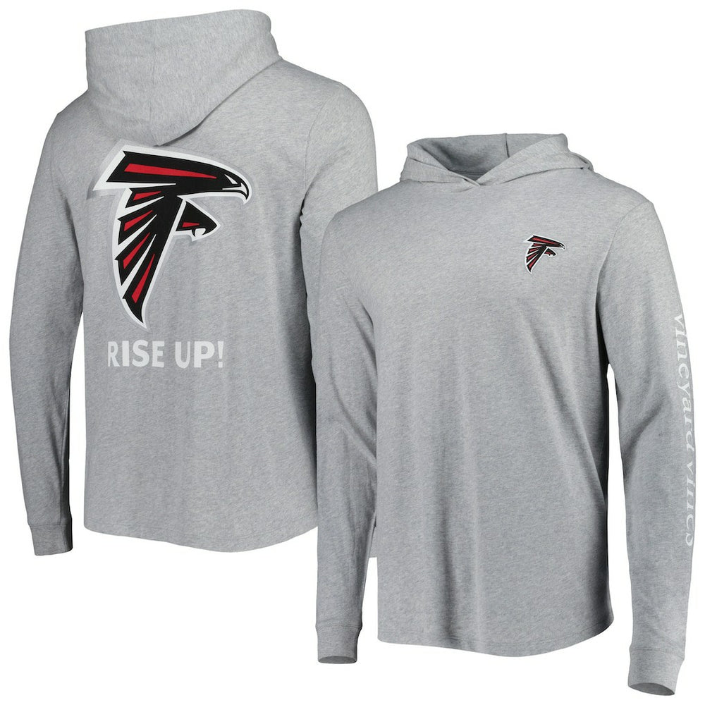 Atlanta Falcons Vineyard Vines Local Long Sleeve Hoodie T-Shirt - Heathered Gray - NFL