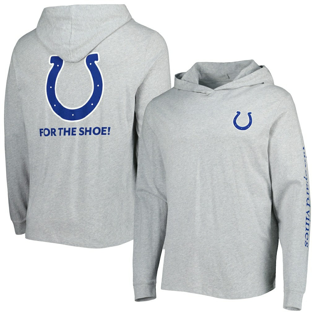 Indianapolis Colts Vineyard Vines Local Long Sleeve Hoodie T-Shirt - Heathered Gray - NFL