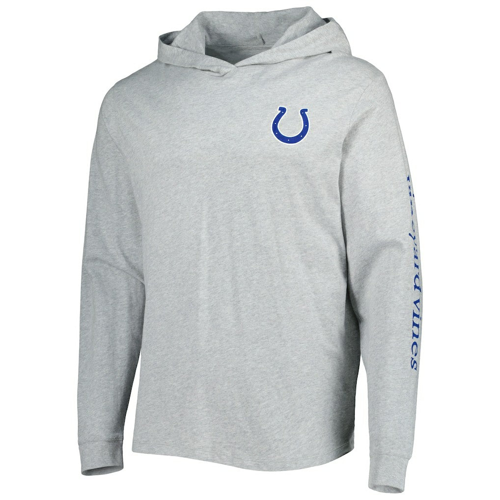 Indianapolis Colts Vineyard Vines Local Long Sleeve Hoodie T-Shirt - Heathered Gray - NFL