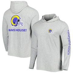 Los Angeles Rams Vineyard Vines Local Long Sleeve Hoodie T-Shirt - Heathered Gray - NFL