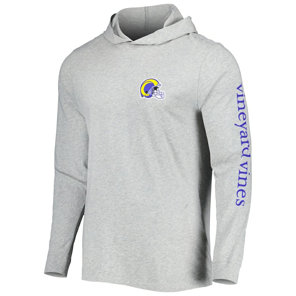 Los Angeles Rams Vineyard Vines Local Long Sleeve Hoodie T-Shirt - Heathered Gray - NFL