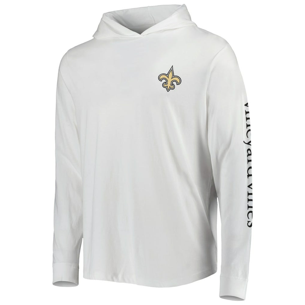 New Orleans Saints Vineyard Vines Local Long Sleeve Hoodie T-Shirt - White - NFL