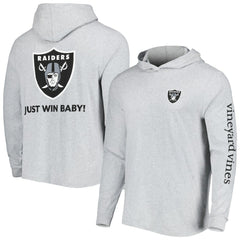 Las Vegas Raiders Vineyard Vines Local Long Sleeve Hoodie T-Shirt - Heathered Gray - NFL