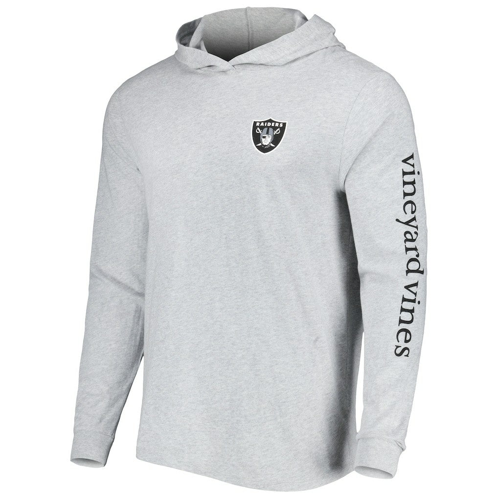 Las Vegas Raiders Vineyard Vines Local Long Sleeve Hoodie T-Shirt - Heathered Gray - NFL
