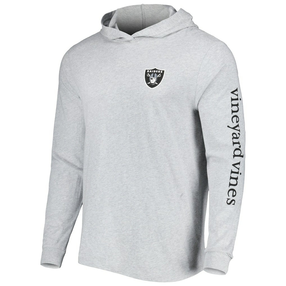 Las Vegas Raiders Vineyard Vines Local Long Sleeve Hoodie T-Shirt - Heathered Gray - NFL
