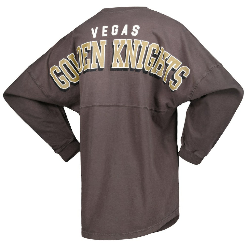 Vegas Golden Knights Fanatics Women's Spirit Lace-Up V-Neck Long Sleeve Jersey T-Shirt - Charcoal | Fanatics Clearance