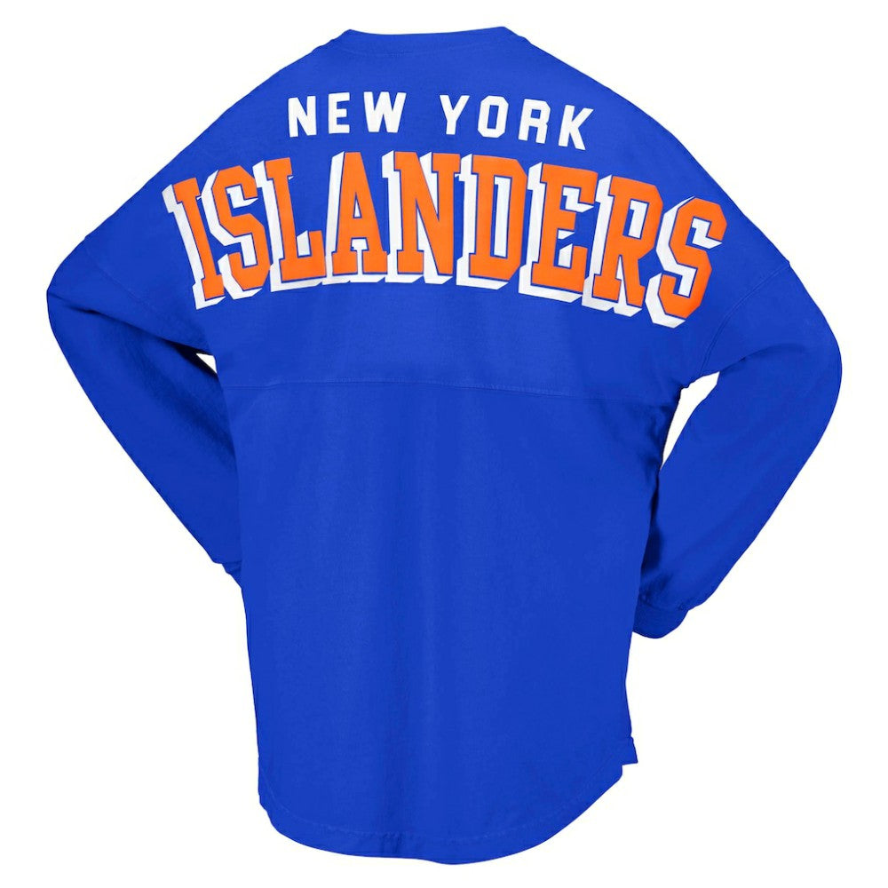 New York Islanders Fanatics Women's Spirit Lace-Up V-Neck Long Sleeve Jersey T-Shirt - Royal | Fanatics Lifestyle