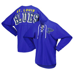 St. Louis Blues Fanatics Women's Spirit Lace-Up V-Neck Long Sleeve Jersey T-Shirt - Blue | Fanatics sale