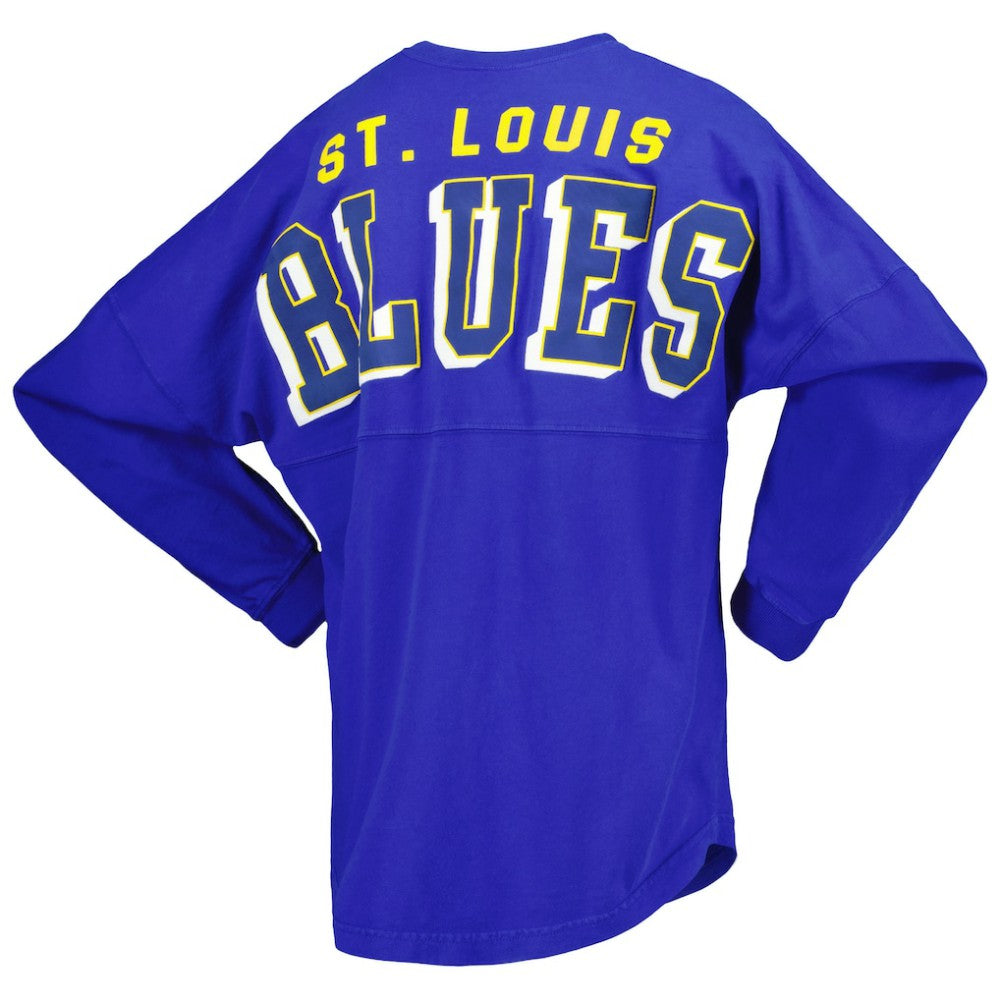 St. Louis Blues Fanatics Women's Spirit Lace-Up V-Neck Long Sleeve Jersey T-Shirt - Blue | Fanatics sale