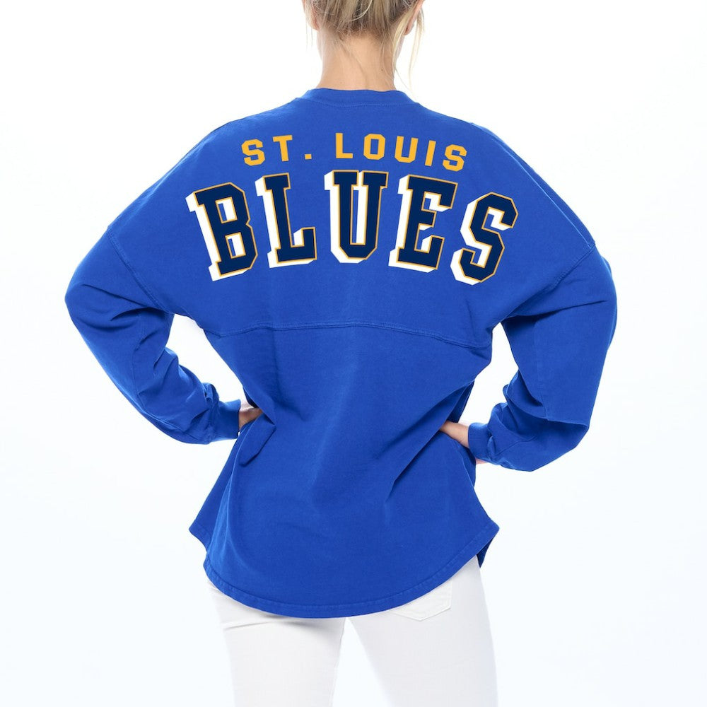 St. Louis Blues Fanatics Women's Spirit Lace-Up V-Neck Long Sleeve Jersey T-Shirt - Blue | Fanatics sale