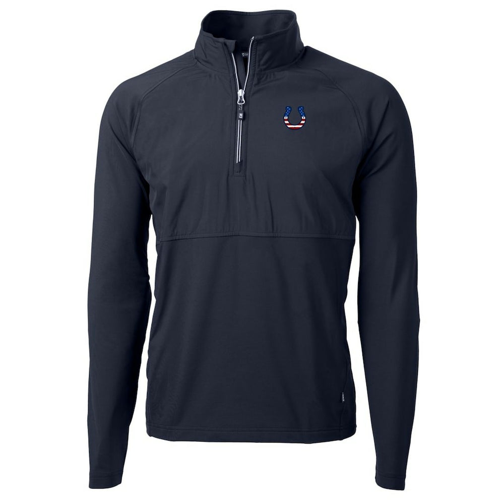 Indianapolis Colts Cutter & Buck Adapt Eco Knit Hybrid Recycled Quarter-Zip Pullover Top - Navy - NFL