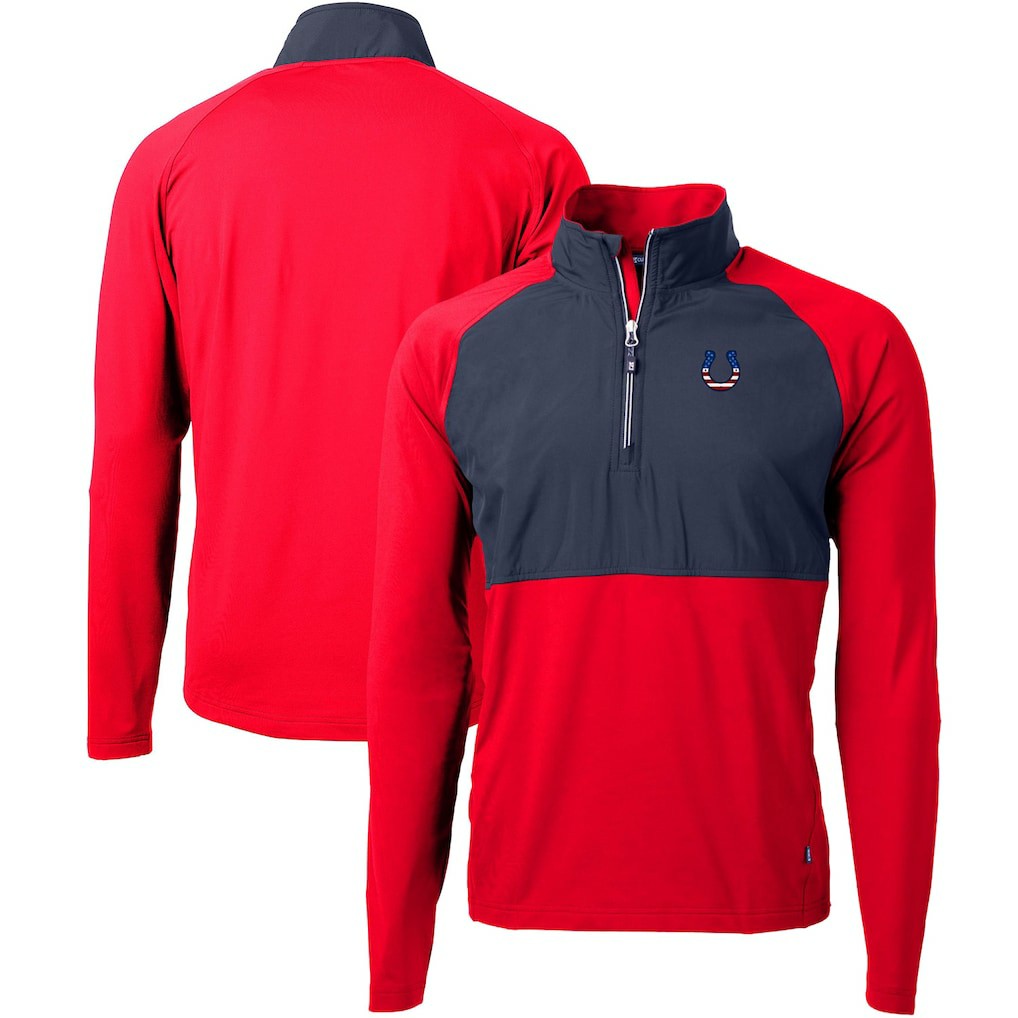 Indianapolis Colts Cutter & Buck Adapt Eco Knit Hybrid Recycled Quarter-Zip Pullover Top - Red - NFL