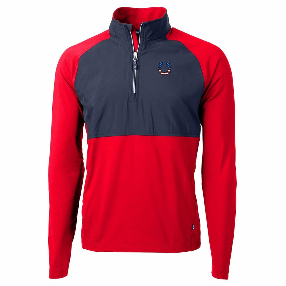Indianapolis Colts Cutter & Buck Adapt Eco Knit Hybrid Recycled Quarter-Zip Pullover Top - Red - NFL