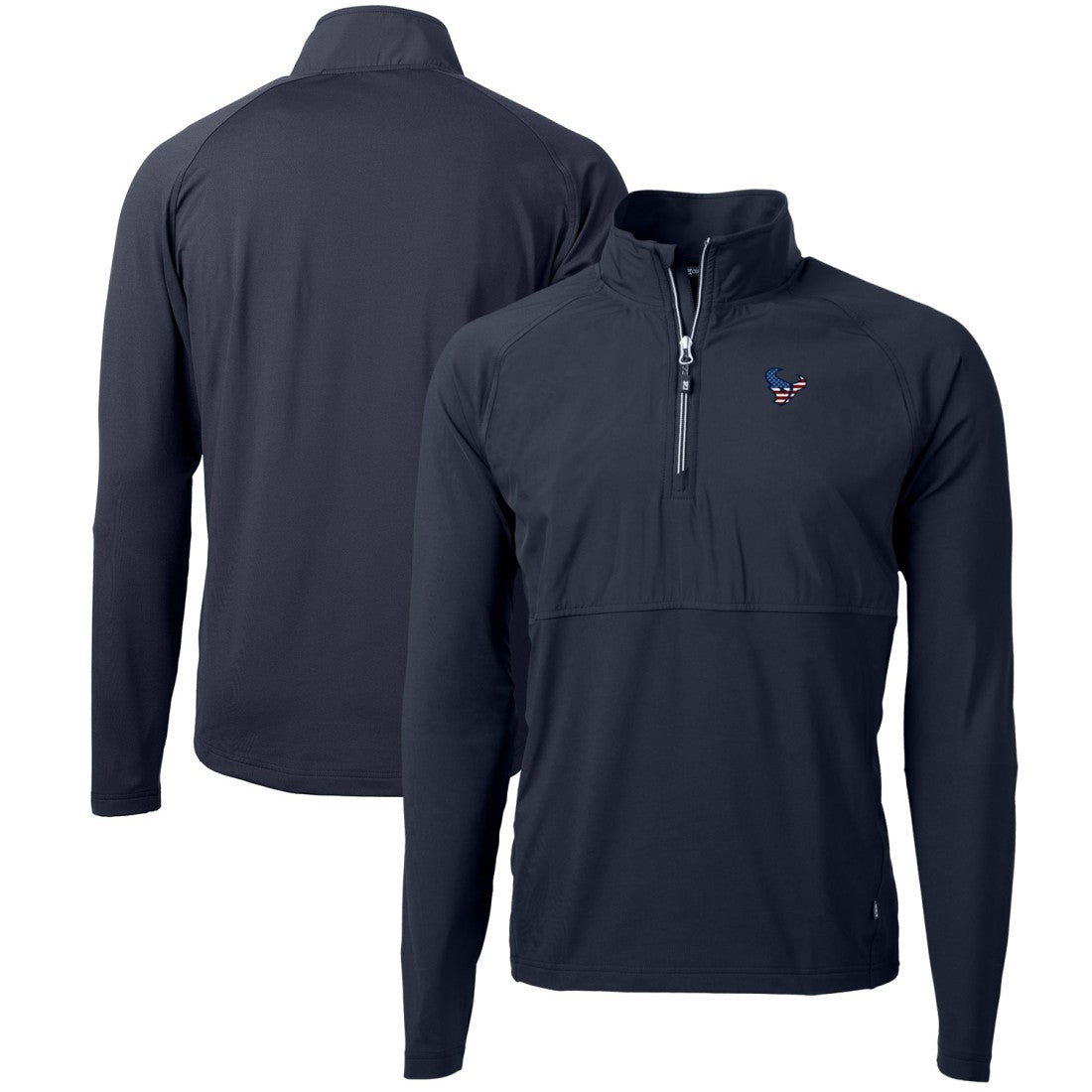 Houston Texans Cutter & Buck Adapt Eco Knit Hybrid Recycled Quarter-Zip Pullover Top - Navy - NFL