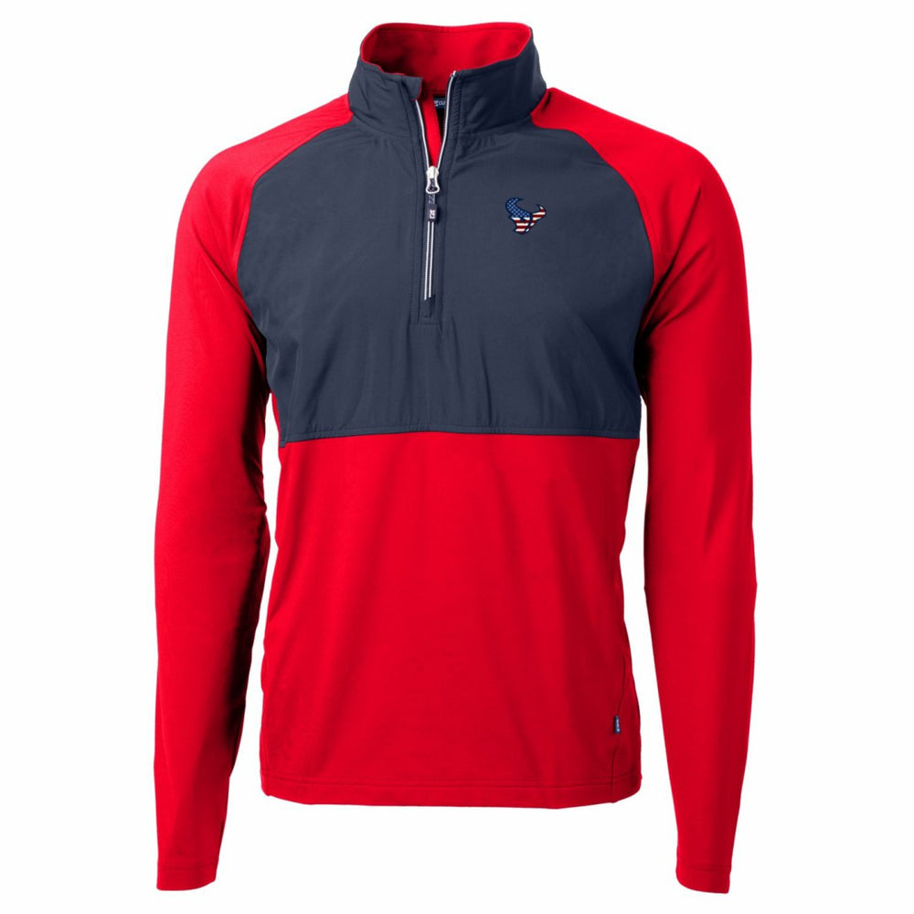 Houston Texans Cutter & Buck Adapt Eco Knit Hybrid Recycled Quarter-Zip Pullover Top - Red - NFL