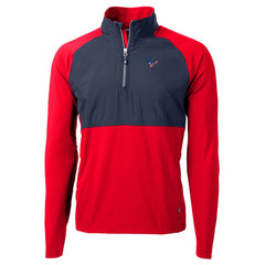 Houston Texans Cutter & Buck Adapt Eco Knit Hybrid Recycled Quarter-Zip Pullover Top - Red - NFL