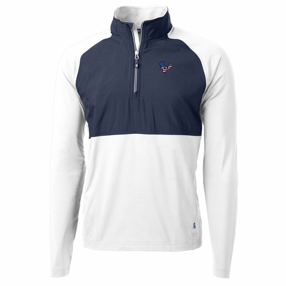 Houston Texans Cutter & Buck Adapt Eco Knit Hybrid Recycled Quarter-Zip Pullover Top - White - NFL