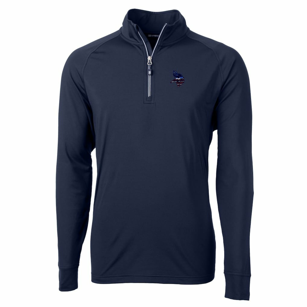 Minnesota Vikings Cutter & Buck Team Adapt Eco Knit Hybrid Recycled Quarter-Zip Pullover Top - Navy - NFL