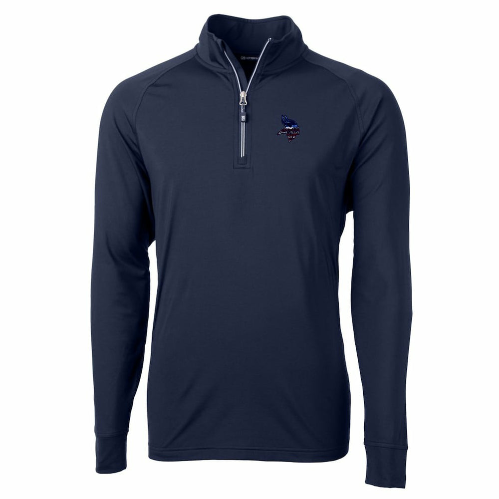 Minnesota Vikings Cutter & Buck Team Adapt Eco Knit Hybrid Recycled Quarter-Zip Pullover Top - Navy - NFL