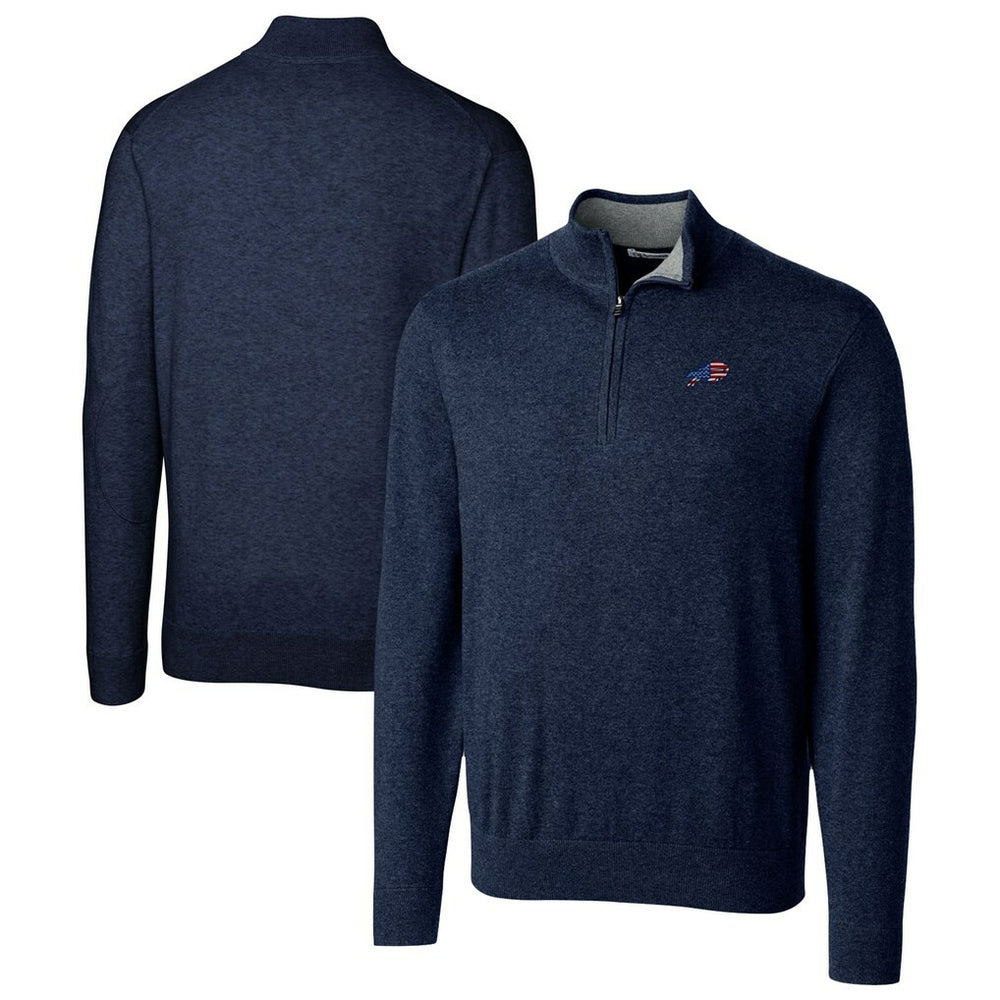 Buffalo Bills Cutter & Buck Lakemont Quarter-Zip Pullover Sweater - Navy - NFL
