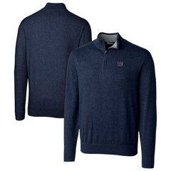 New York Giants Cutter & Buck Lakemont Quarter-Zip Pullover Sweater - Navy - NFL