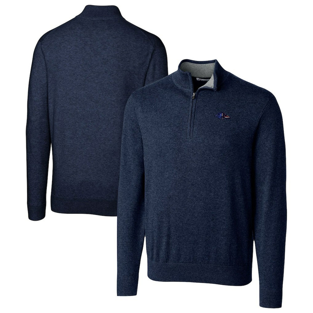 Baltimore Ravens Cutter & Buck Lakemont Quarter-Zip Pullover Sweater - Navy - NFL