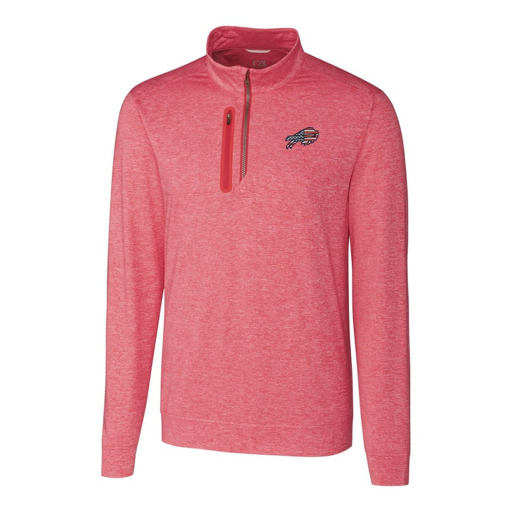 Buffalo Bills Cutter & Buck Americana Stealth Quarter-Zip Pullover Top - Red - NFL