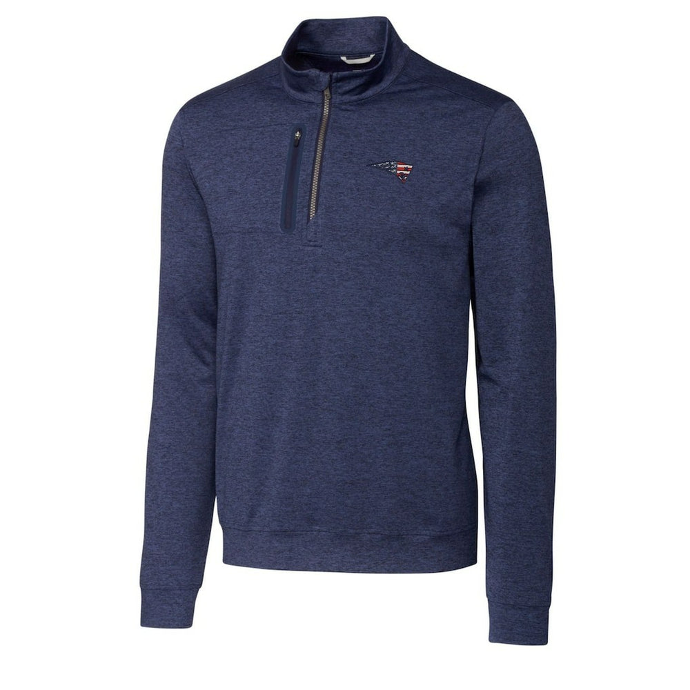 New England Patriots Cutter & Buck Stealth Quarter-Zip Pullover Top - Heathered Navy - NFL