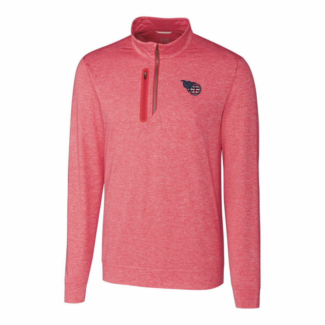 Tennessee Titans Cutter & Buck Stealth Quarter-Zip Pullover Top - Heathered Cardinal - NFL