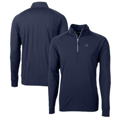 New York Giants Cutter & Buck Big & Tall Adapt Eco Knit Stretch Recycled Quarter-Zip Pullover Top - Navy - NFL