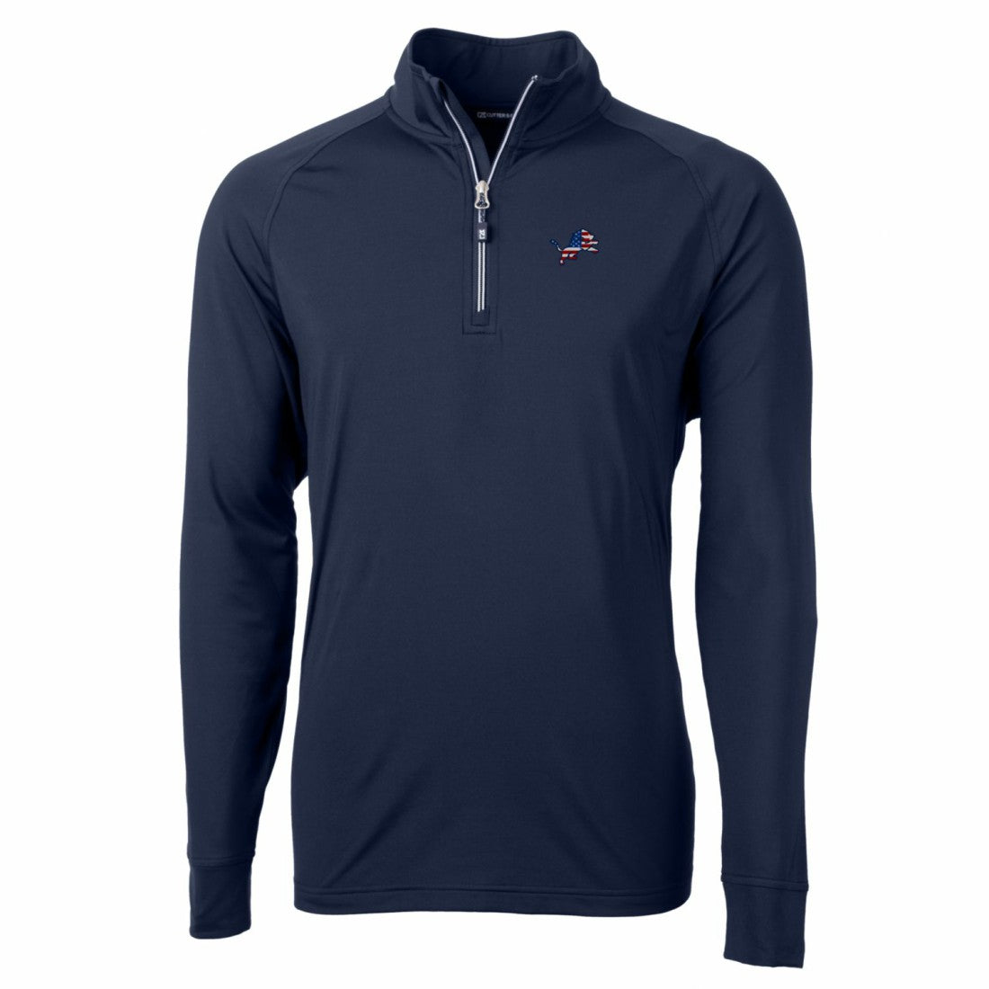 Detroit Lions Cutter & Buck Big & Tall Adapt Eco Knit Stretch Recycled Quarter-Zip Pullover Top - Navy - NFL