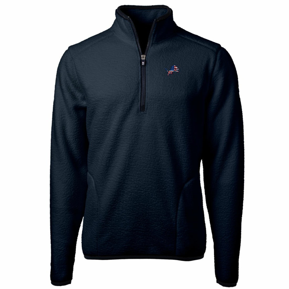 Detroit Lions Cutter & Buck Big & Tall Cascade Eco Sherpa Fleece Quarter-Zip Pullover Jacket - Navy - NFL