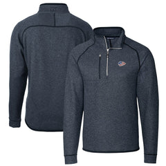 Kansas City Chiefs Cutter & Buck Big & Tall Mainsail Sweater Knit Half-Zip Pullover Jacket - Heathered Navy - NFL