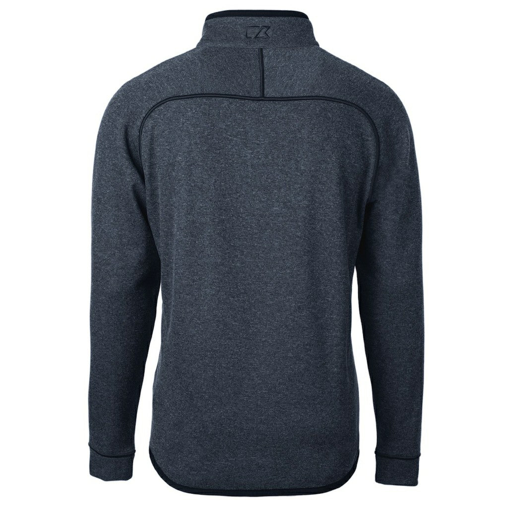 Kansas City Chiefs Cutter & Buck Big & Tall Mainsail Sweater Knit Half-Zip Pullover Jacket - Heathered Navy - NFL