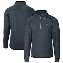 Detroit Lions Cutter & Buck Big & Tall Mainsail Sweater Knit Half-Zip Pullover Jacket - Heathered Navy - NFL