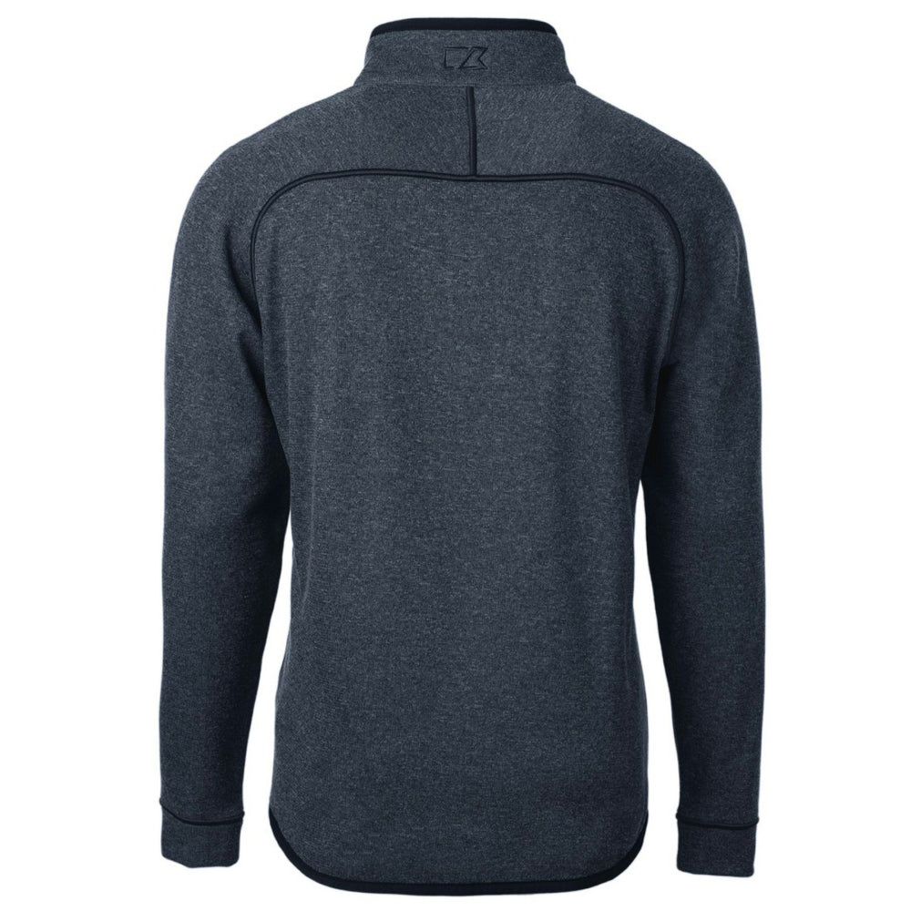 Detroit Lions Cutter & Buck Big & Tall Mainsail Sweater Knit Half-Zip Pullover Jacket - Heathered Navy - NFL